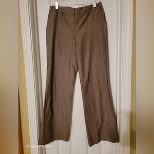 Loft Brown Pinstripe Trousers, Size 4